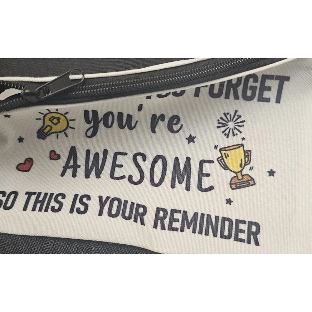 Inspirational Quote‎ Canvas Zipper Pouch  Makeup bag Pencil Pouch